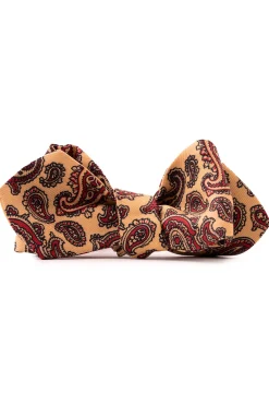 Buff & Red Paisley Madder Silk Bow Tie