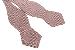Burgundy Glen Check Silk Bow Tie