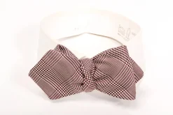 Burgundy Glen Check Silk Bow Tie