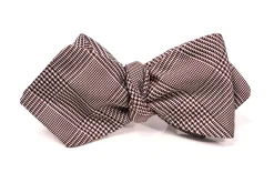 Burgundy Glen Check Silk Bow Tie
