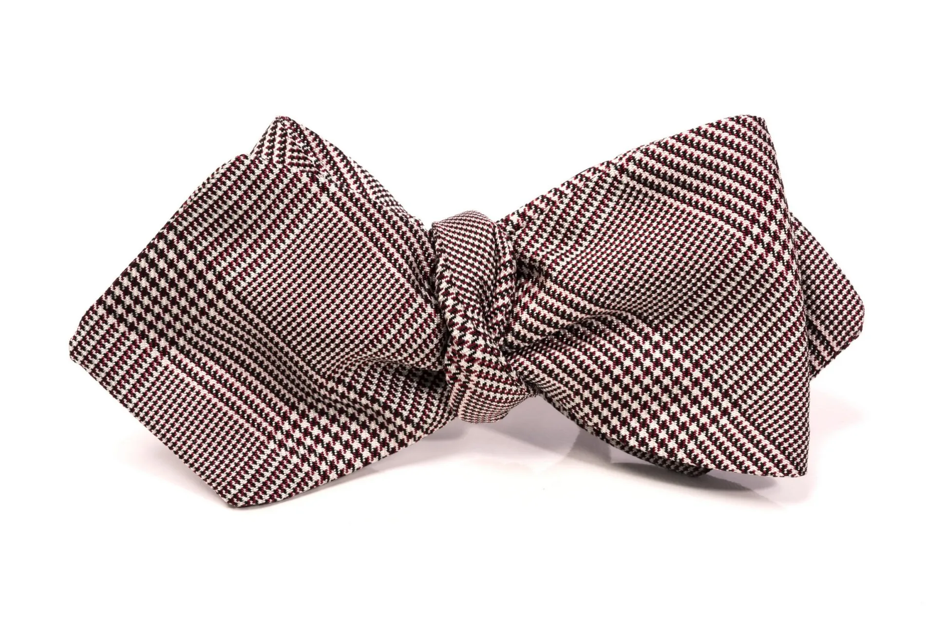 Burgundy Glen Check Silk Bow Tie