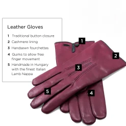 Burgundy Lamb Nappa Leather Dress Gloves