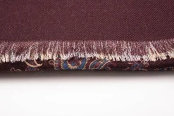 Burgundy Paisley & Geometric Double Sided Scarf