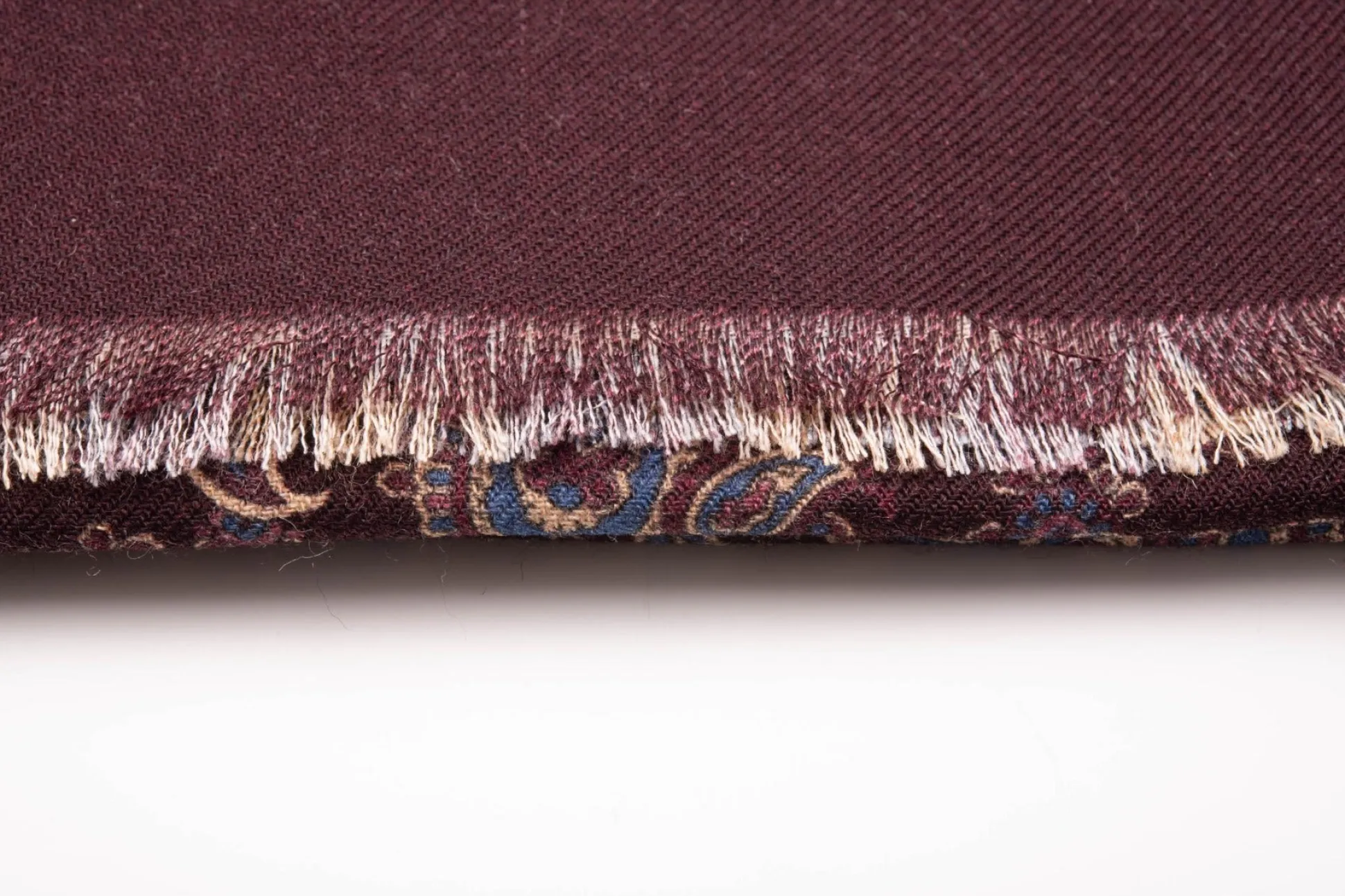 Burgundy Paisley & Geometric Double Sided Scarf