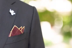 Burgundy Paisley Silk Wool Pocket Square