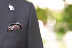 Burgundy Paisley Silk Wool Pocket Square