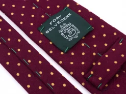Burgundy Polka Dot Wool Challis Tie