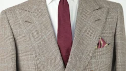 Burgundy Reversible Pheasant & Paisley Silk Pocket Square