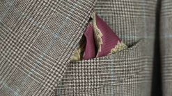 Burgundy Reversible Pheasant & Paisley Silk Pocket Square
