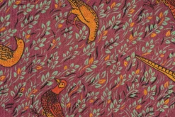 Burgundy Reversible Pheasant & Paisley Silk Pocket Square