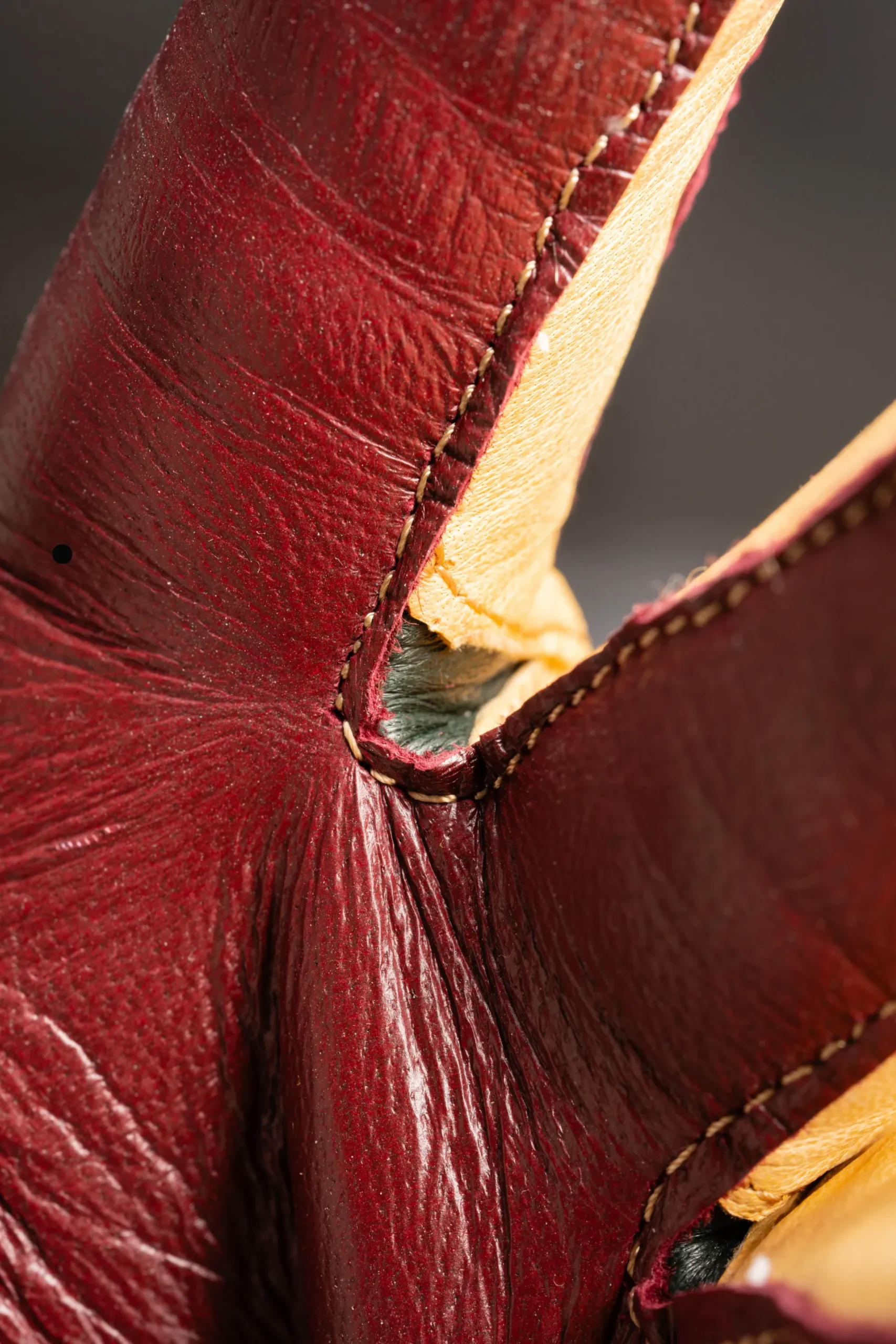 Burgundy & Sand Rabbit Fur Lined Lamb Nappa Touchscreen Gloves