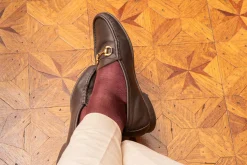 Burgundy Silk Formal Socks