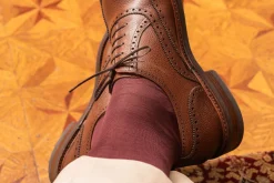 Burgundy Silk Formal Socks