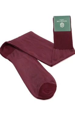 Burgundy Silk Formal Socks