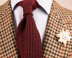 Burgundy Silk Knit Tie