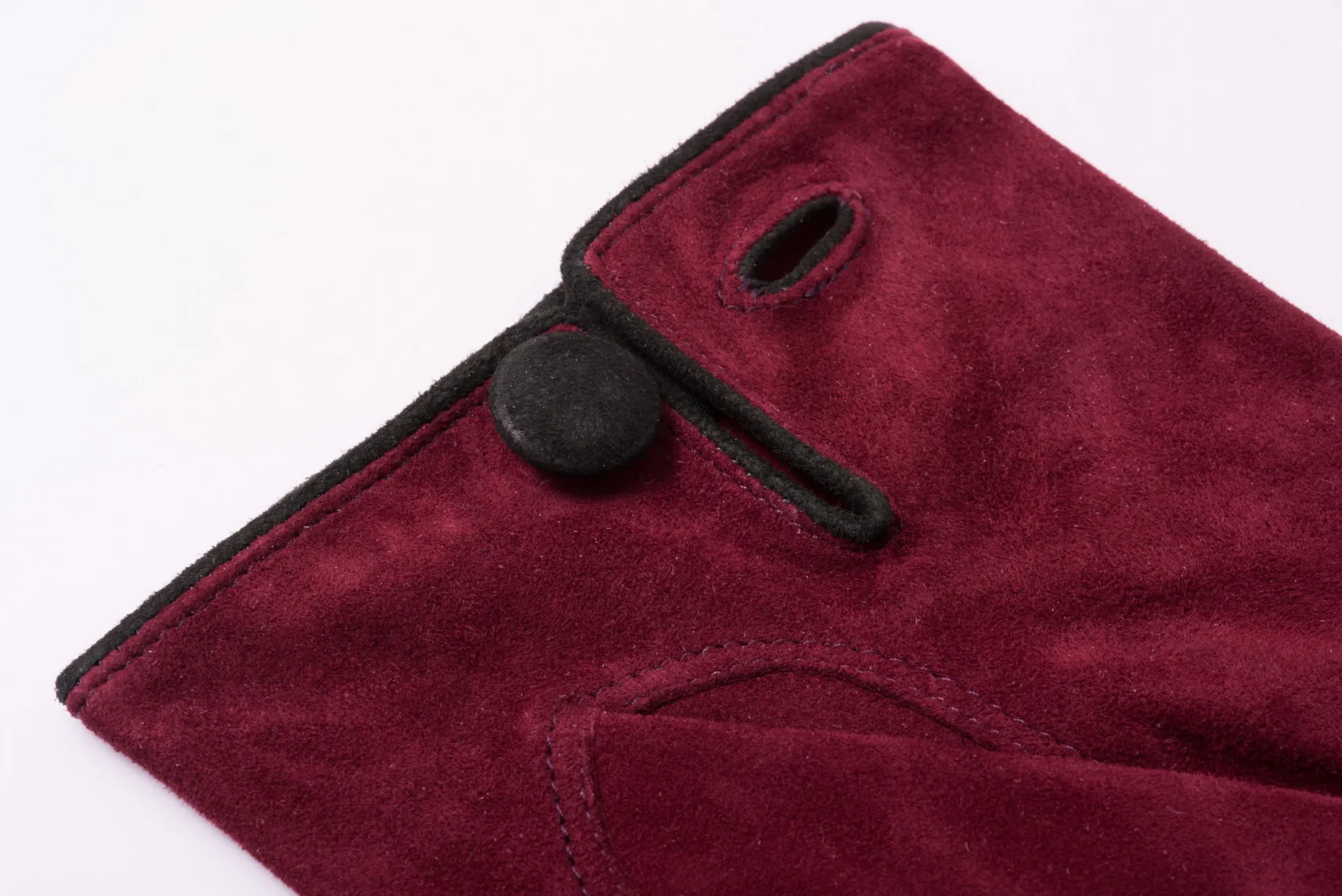 Burgundy Suede Unlined Leather Gloves