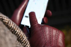 Burgundy Touchscreen Lamb Nappa Leather Dress Gloves