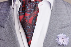 Burnt Orange Paisley Silk Ascot