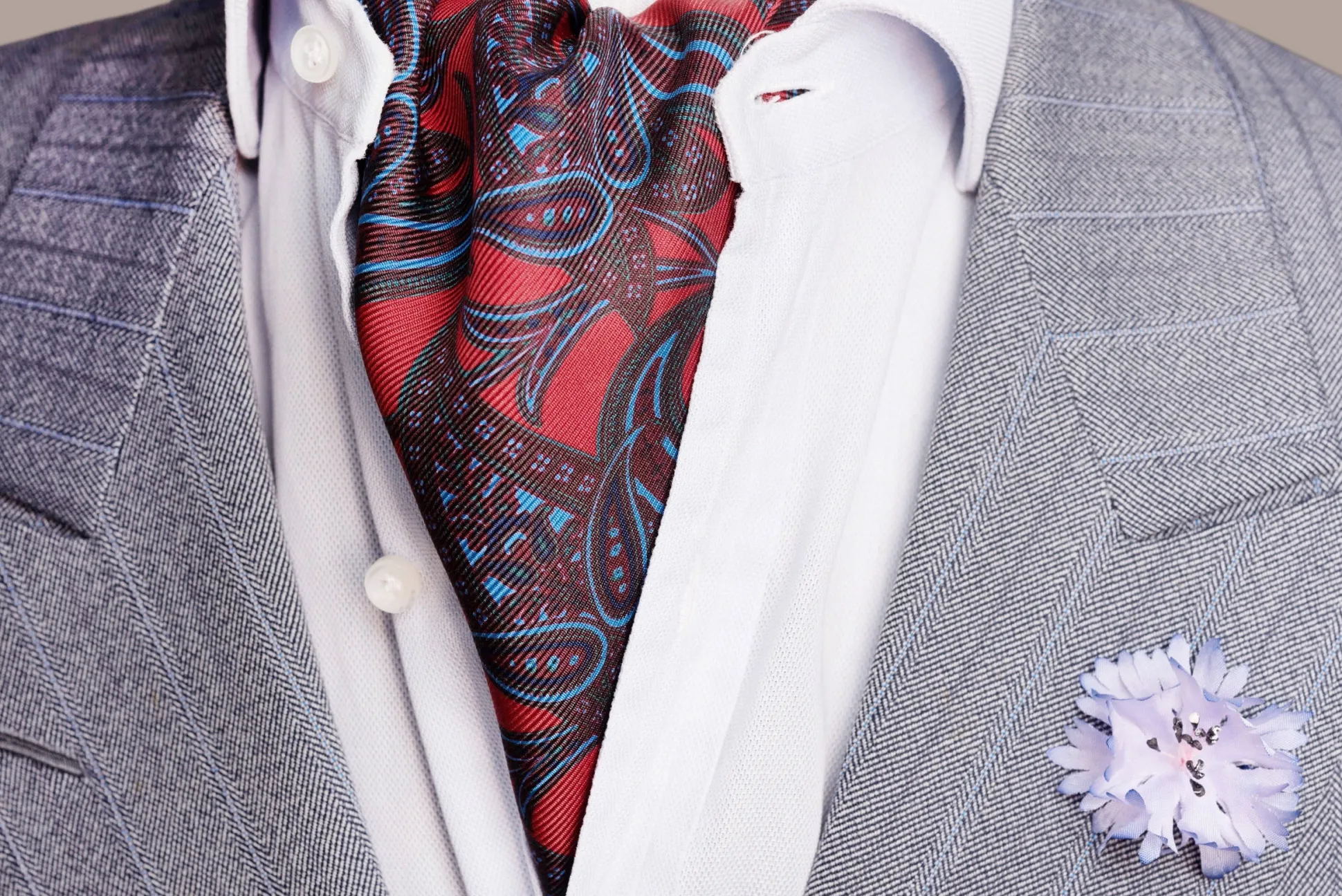 Burnt Orange Paisley Silk Ascot
