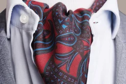 Burnt Orange Paisley Silk Ascot