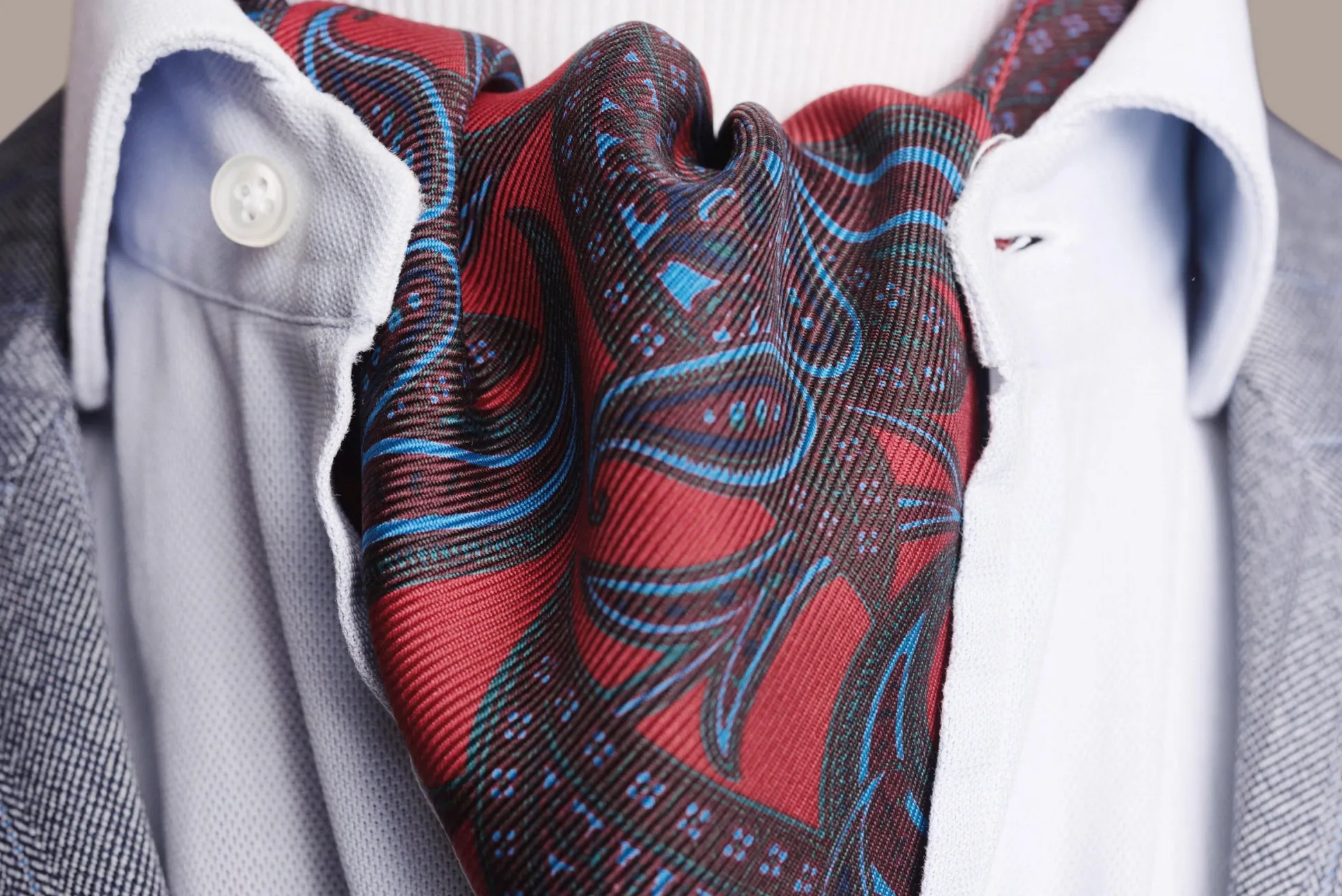 Burnt Orange Paisley Silk Ascot