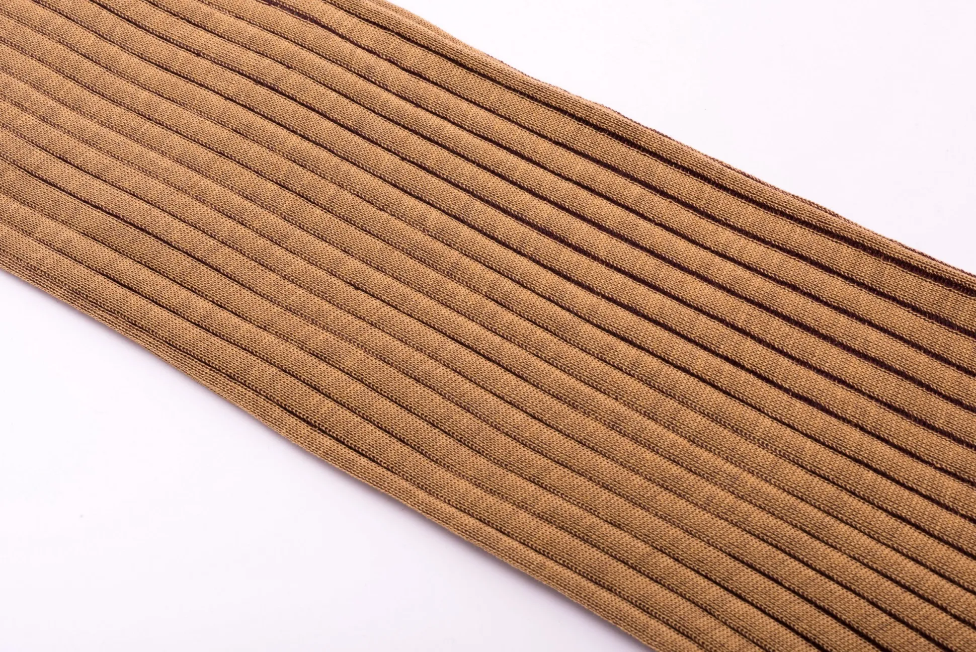 Caramel & Dark Burgundy Shadow Stripe Lightweight Cotton Socks