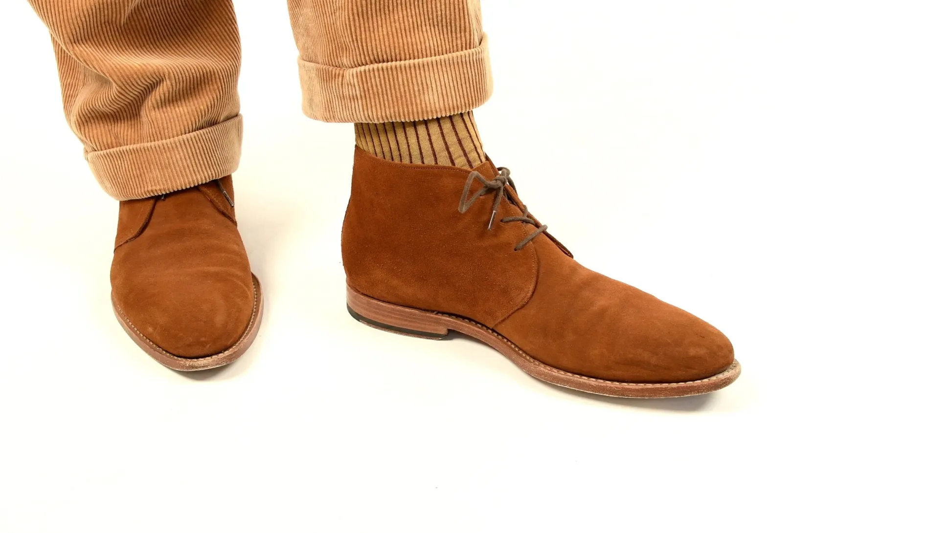 Caramel & Dark Burgundy Shadow Stripe Lightweight Cotton Socks