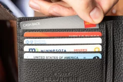 8 Card Classic Bifold Wallet in Black Togo Calf Leather