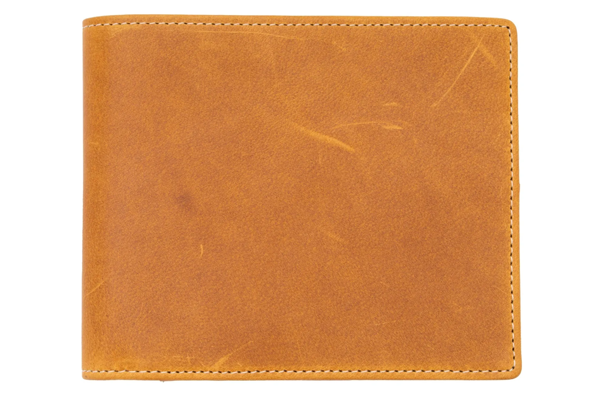 8 Card Classic Bifold Wallet in Vintage Gold Full-Grain Americana Leather