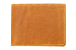 8 Card Classic Bifold Wallet in Vintage Gold Full-Grain Americana Leather
