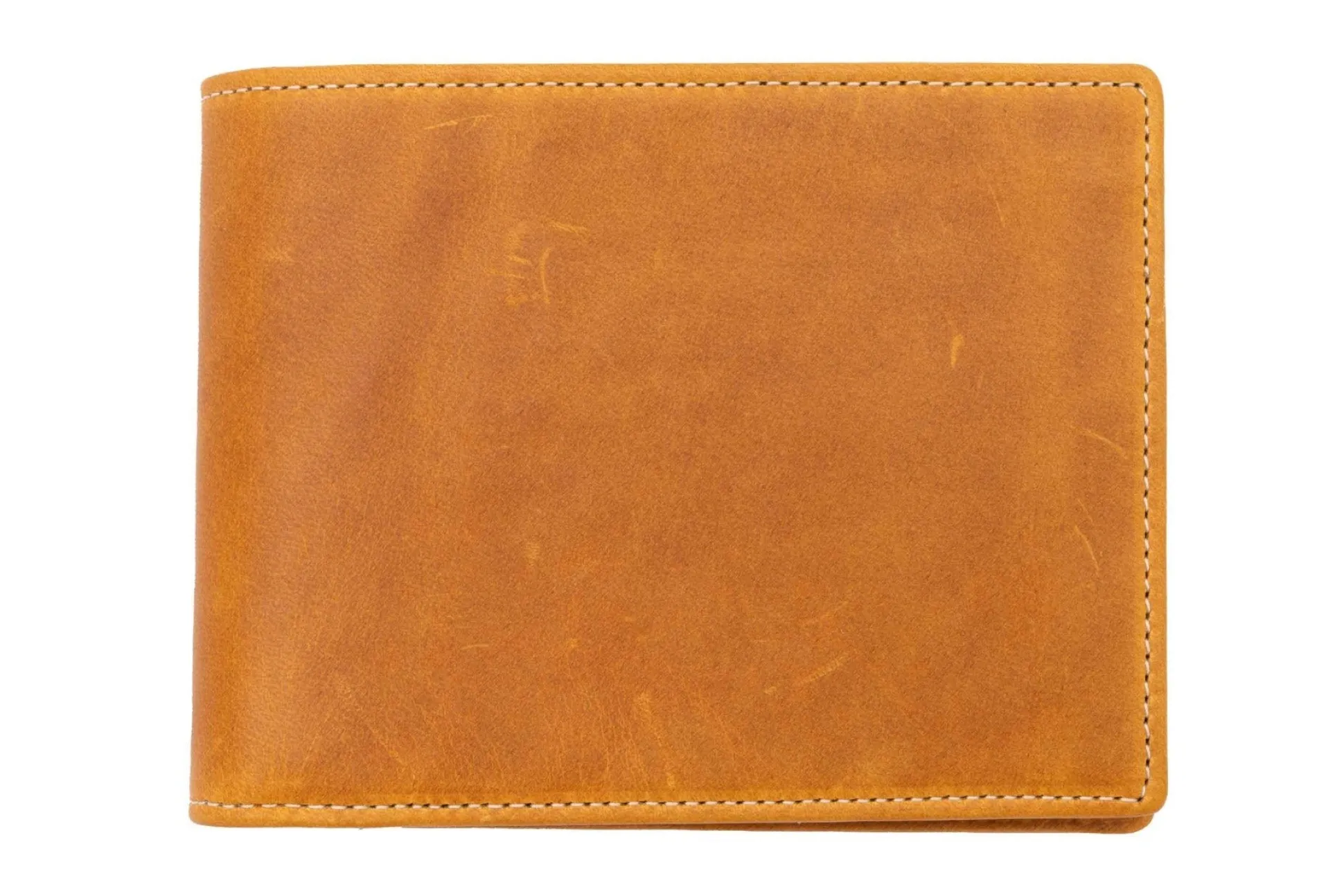 8 Card Classic Bifold Wallet in Vintage Gold Full-Grain Americana Leather