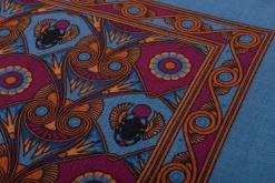 Cerulean Blue Art Deco Egyptian Scarab Pocket Square