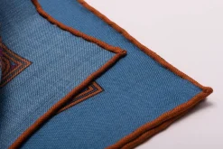 Cerulean Blue Art Deco Egyptian Scarab Pocket Square