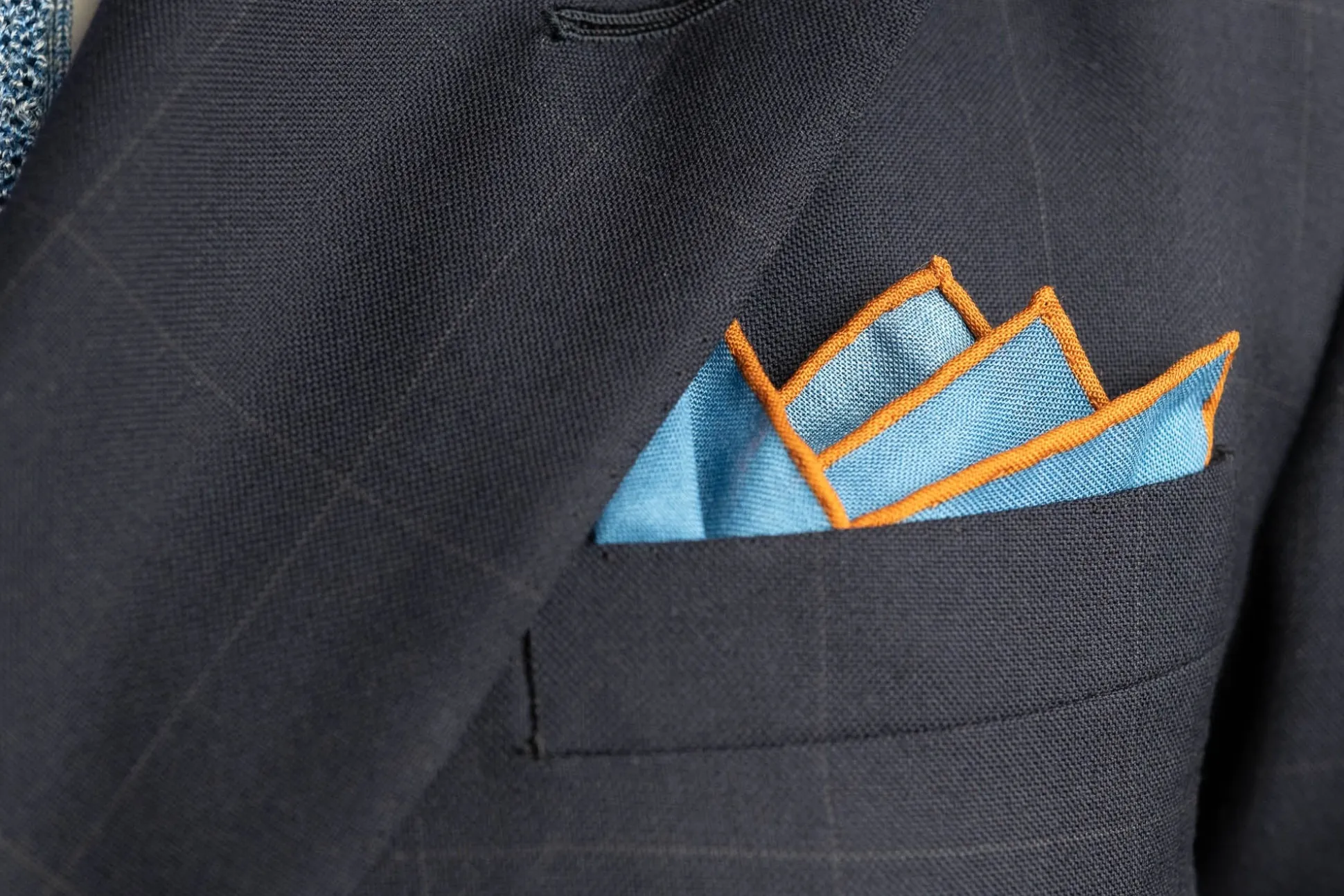 Cerulean Blue Art Deco Egyptian Scarab Pocket Square