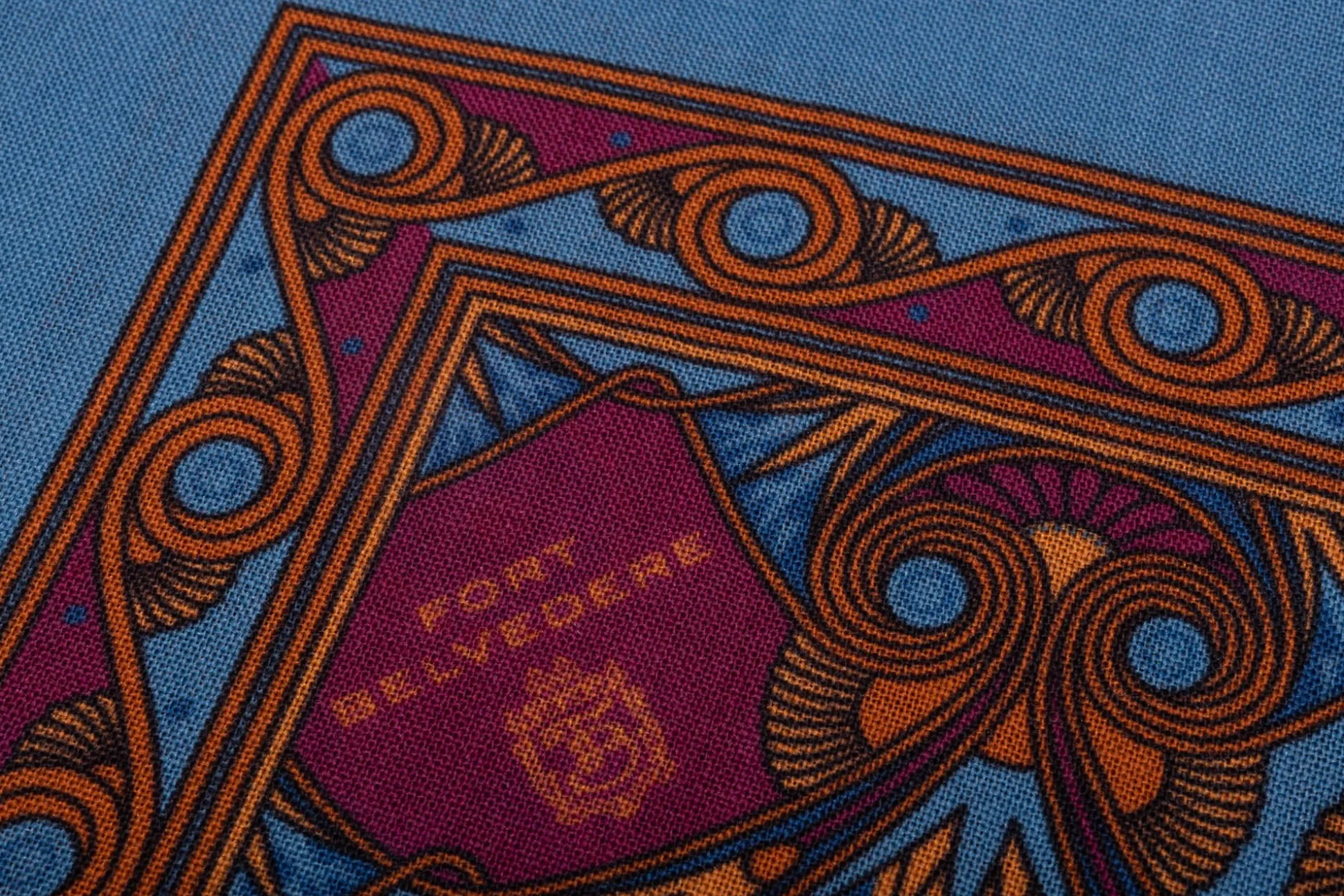 Cerulean Blue Art Deco Egyptian Scarab Pocket Square