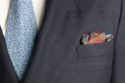 Cerulean Blue Art Deco Egyptian Scarab Pocket Square