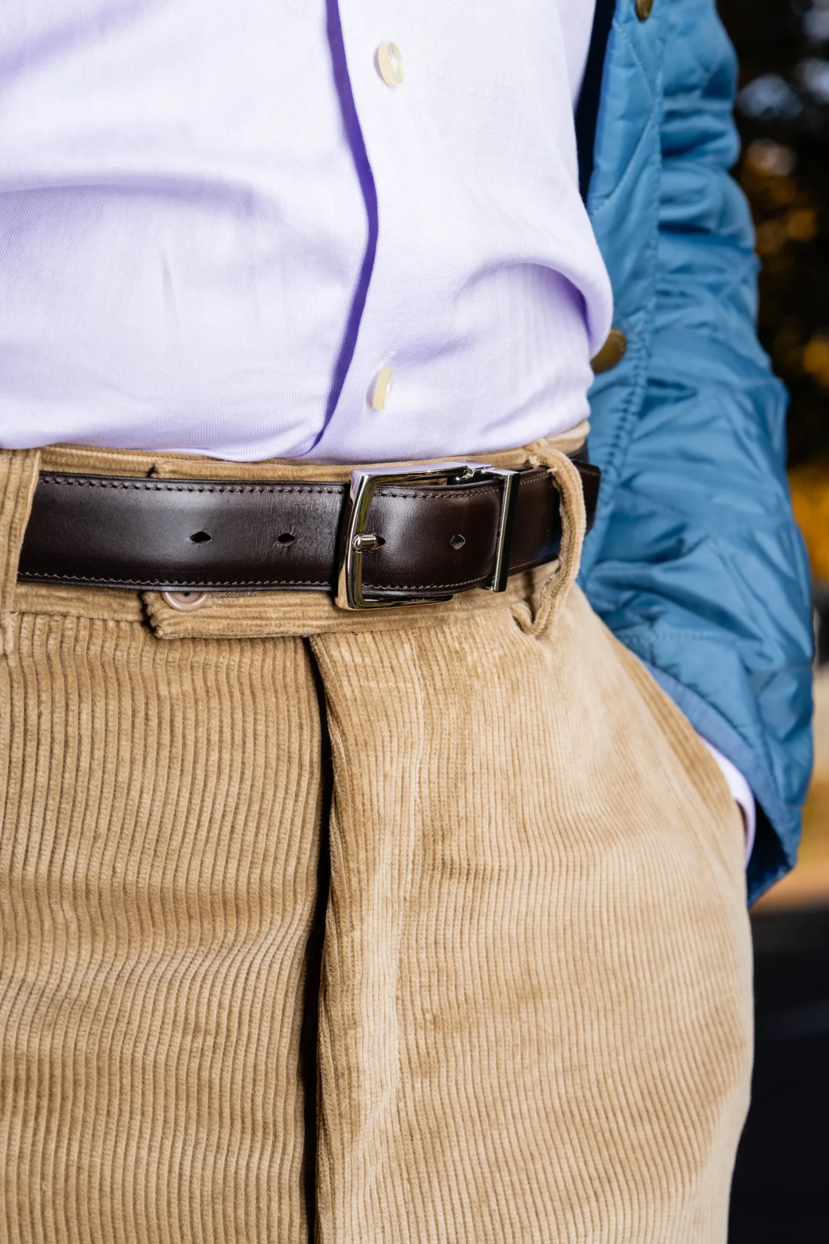 Charcoal Brown Leather Belt