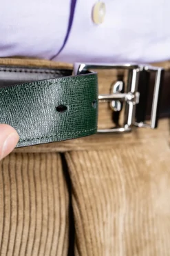 Charcoal Brown Leather Belt