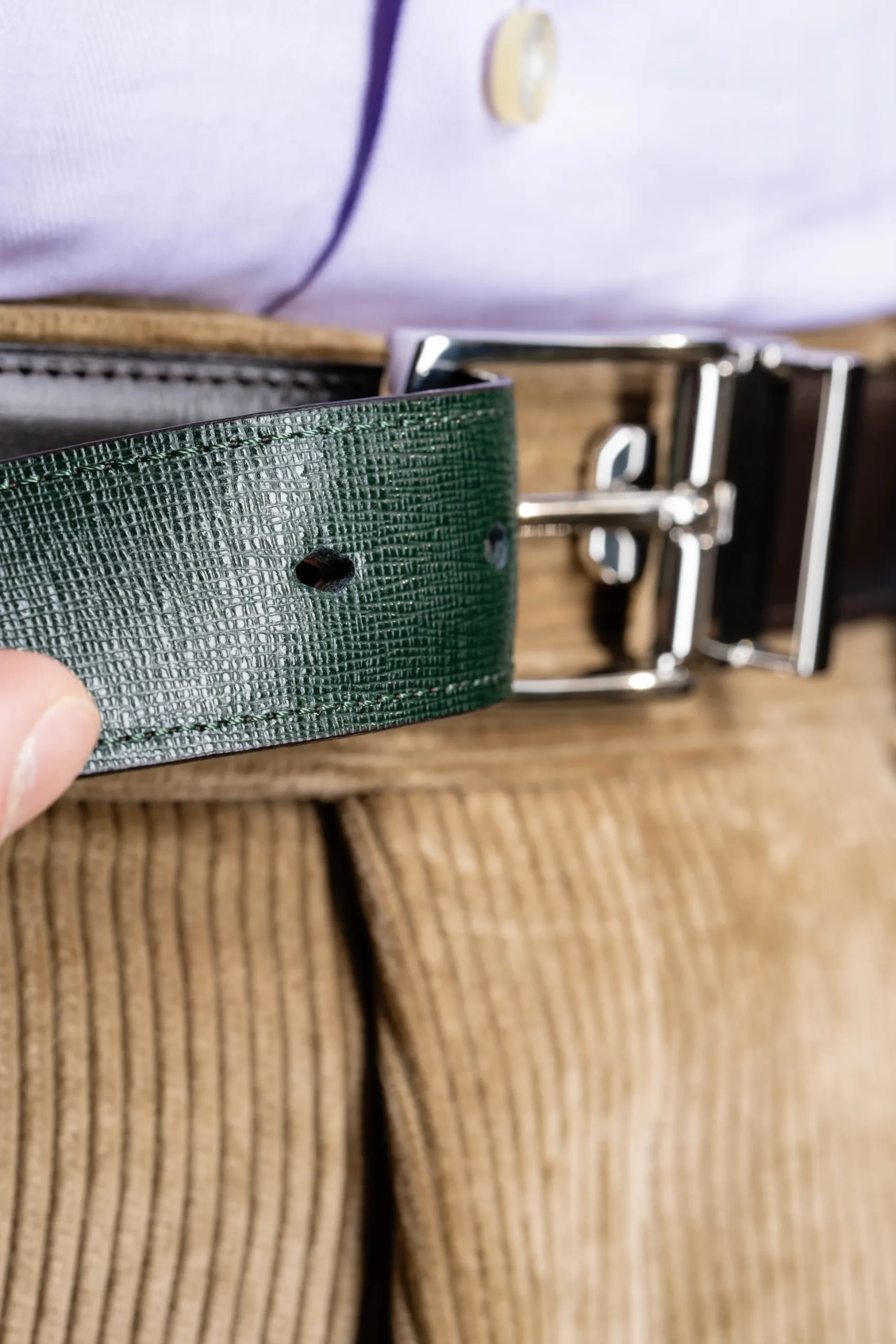Charcoal Brown Leather Belt