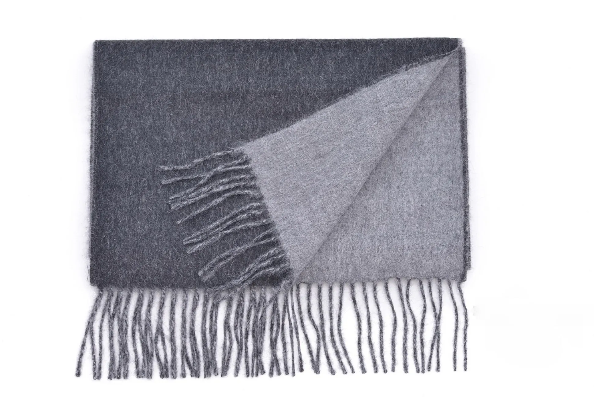 Charcoal & Gray Double Sided Alpaca Scarf