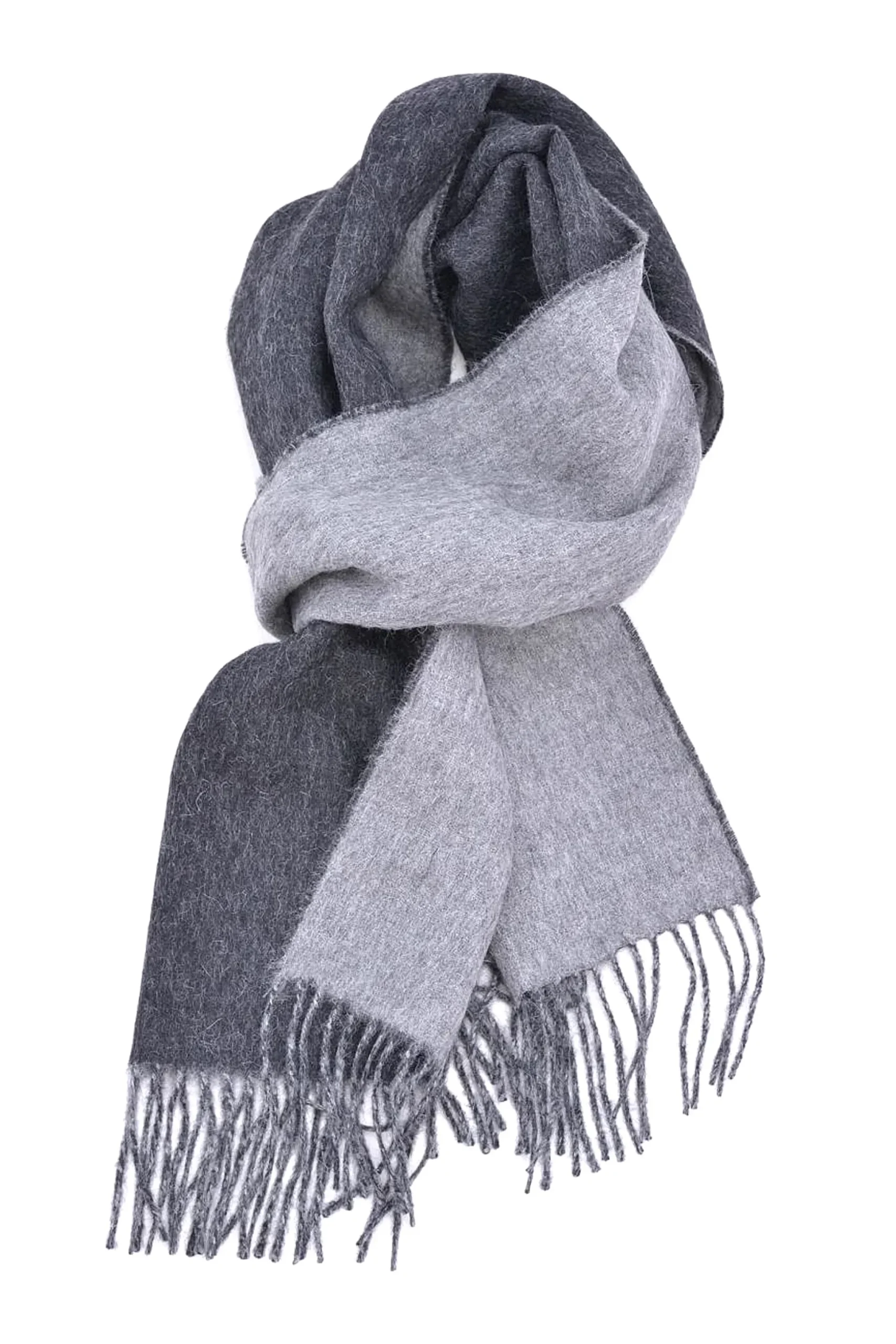 Charcoal & Gray Double Sided Alpaca Scarf
