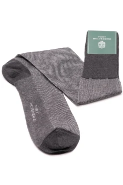 Charcoal Gray & White Two-Tone Solid Socks