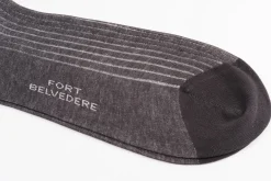Charcoal & Light Gray Shadow Stripe Lightweight Cotton Socks