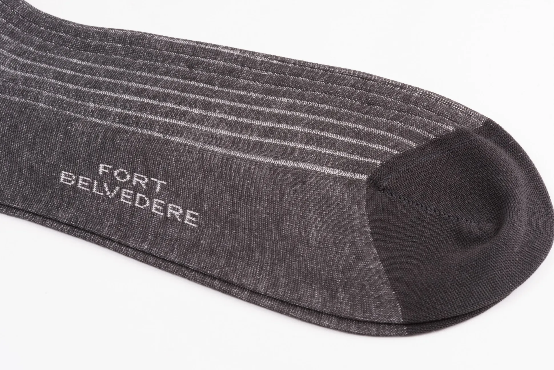 Charcoal & Light Gray Shadow Stripe Lightweight Cotton Socks