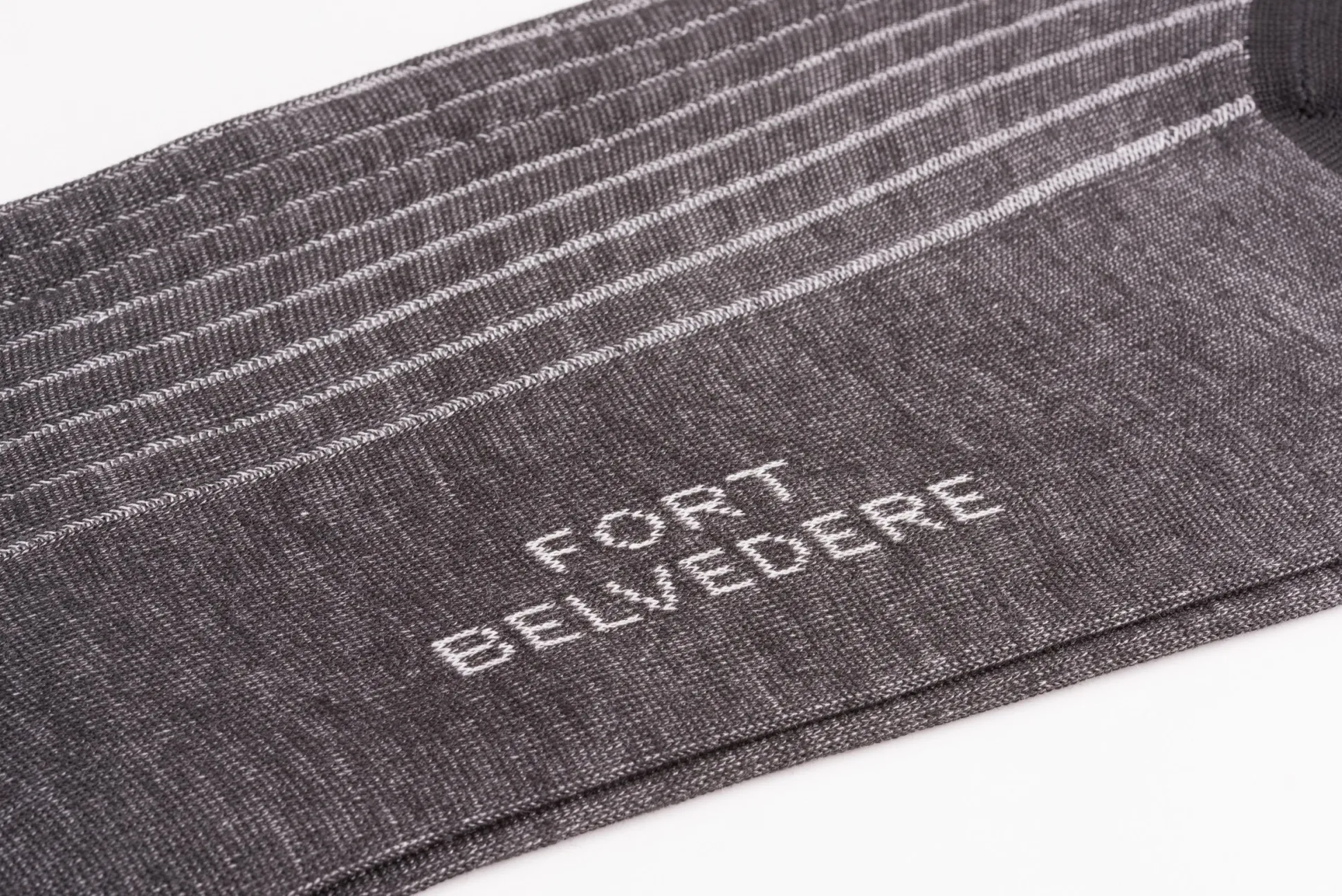 Charcoal & Light Gray Shadow Stripe Lightweight Cotton Socks