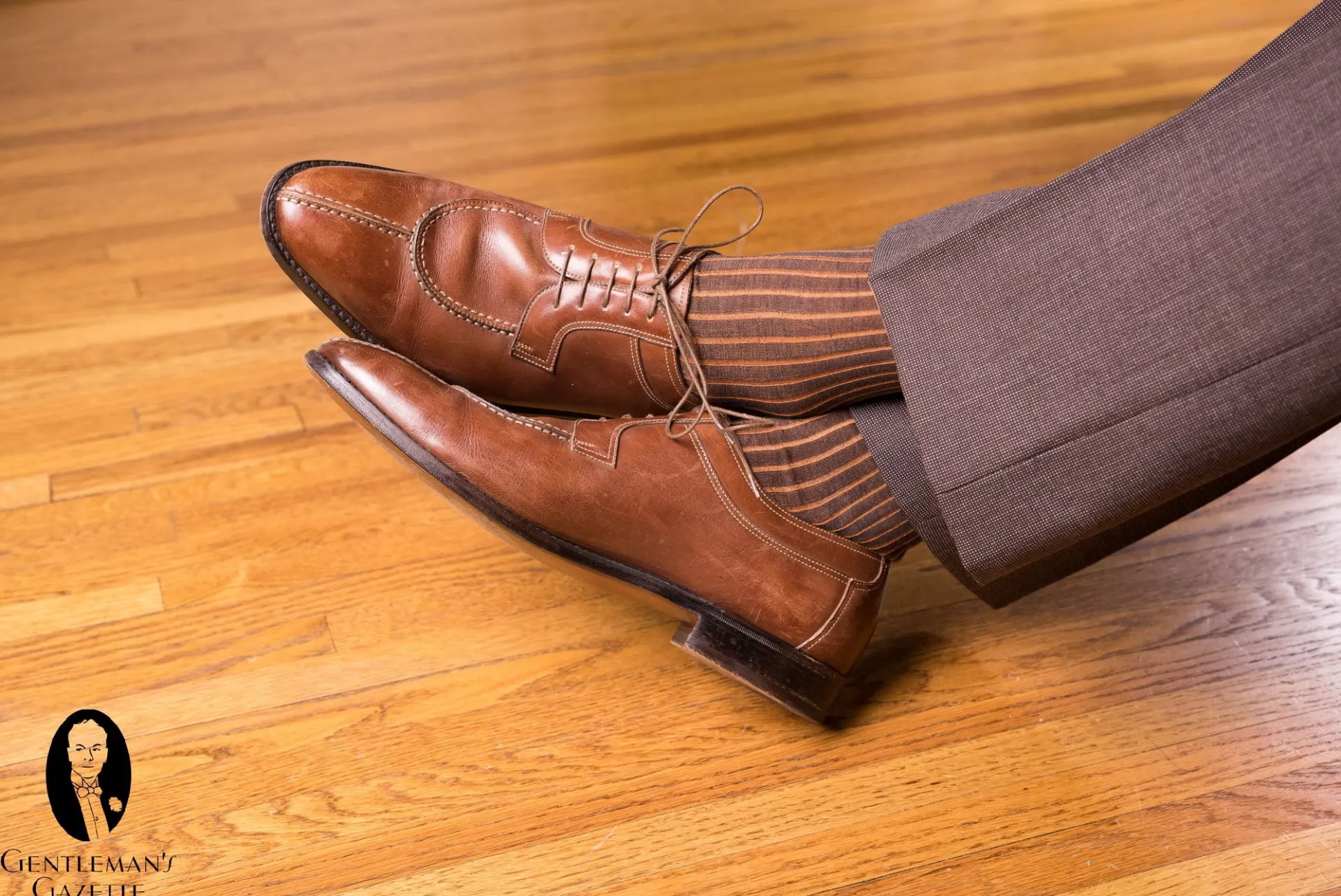 Charcoal & Orange Shadow Stripe Lightweight Cotton Socks
