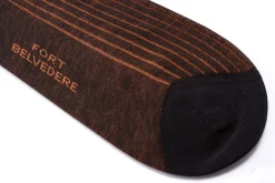 Charcoal & Orange Shadow Stripe Lightweight Cotton Socks