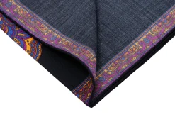 Charcoal & Yellow Paisley Silk-Wool Pocket Square