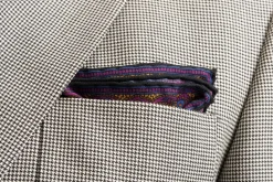 Charcoal & Yellow Paisley Silk-Wool Pocket Square