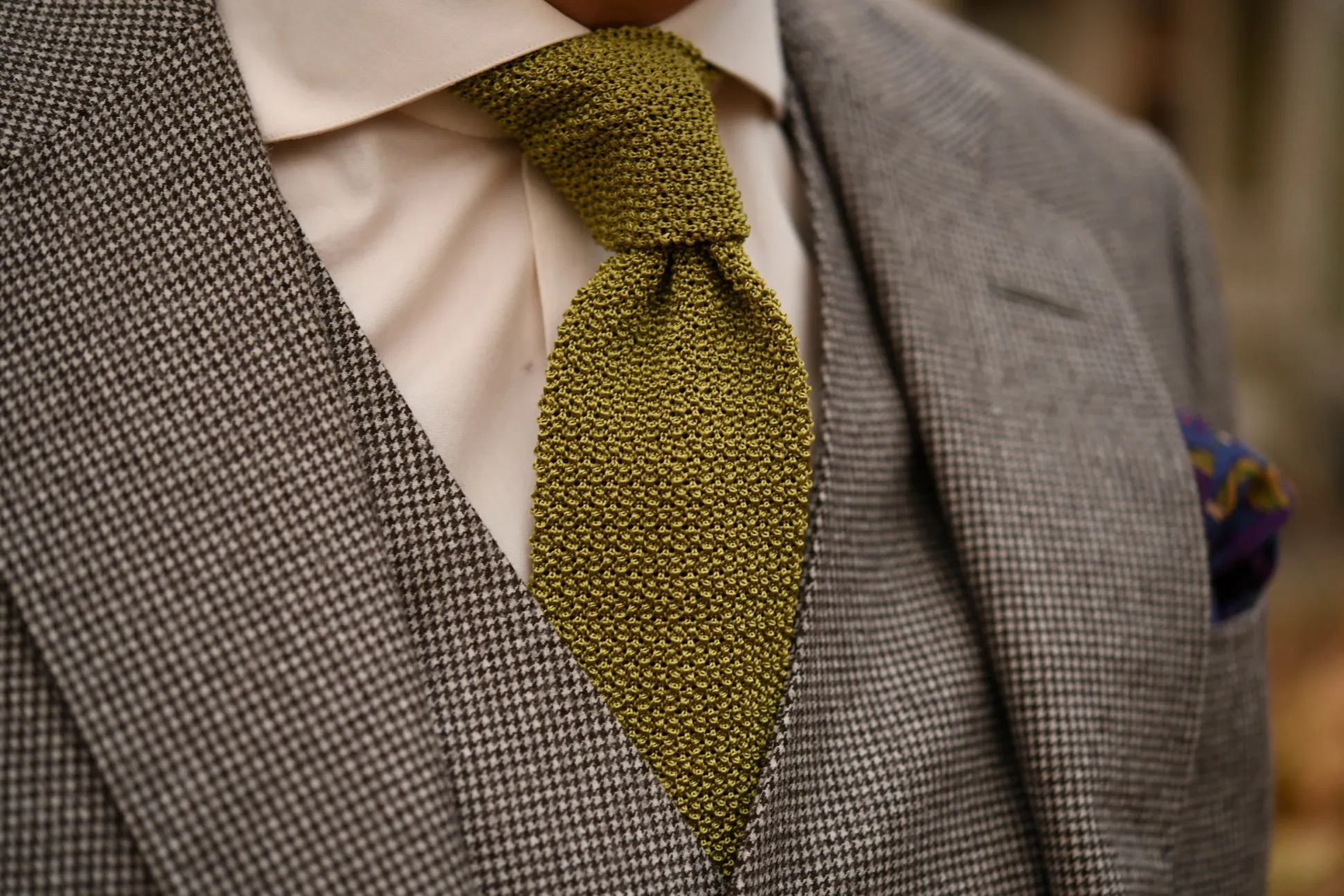 Chartreuse Green Silk Knit Tie